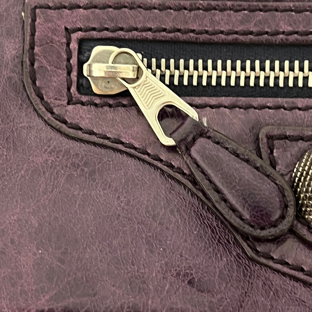 Balenciaga Dark Purple Leather Clutch - Picture 9 of 9